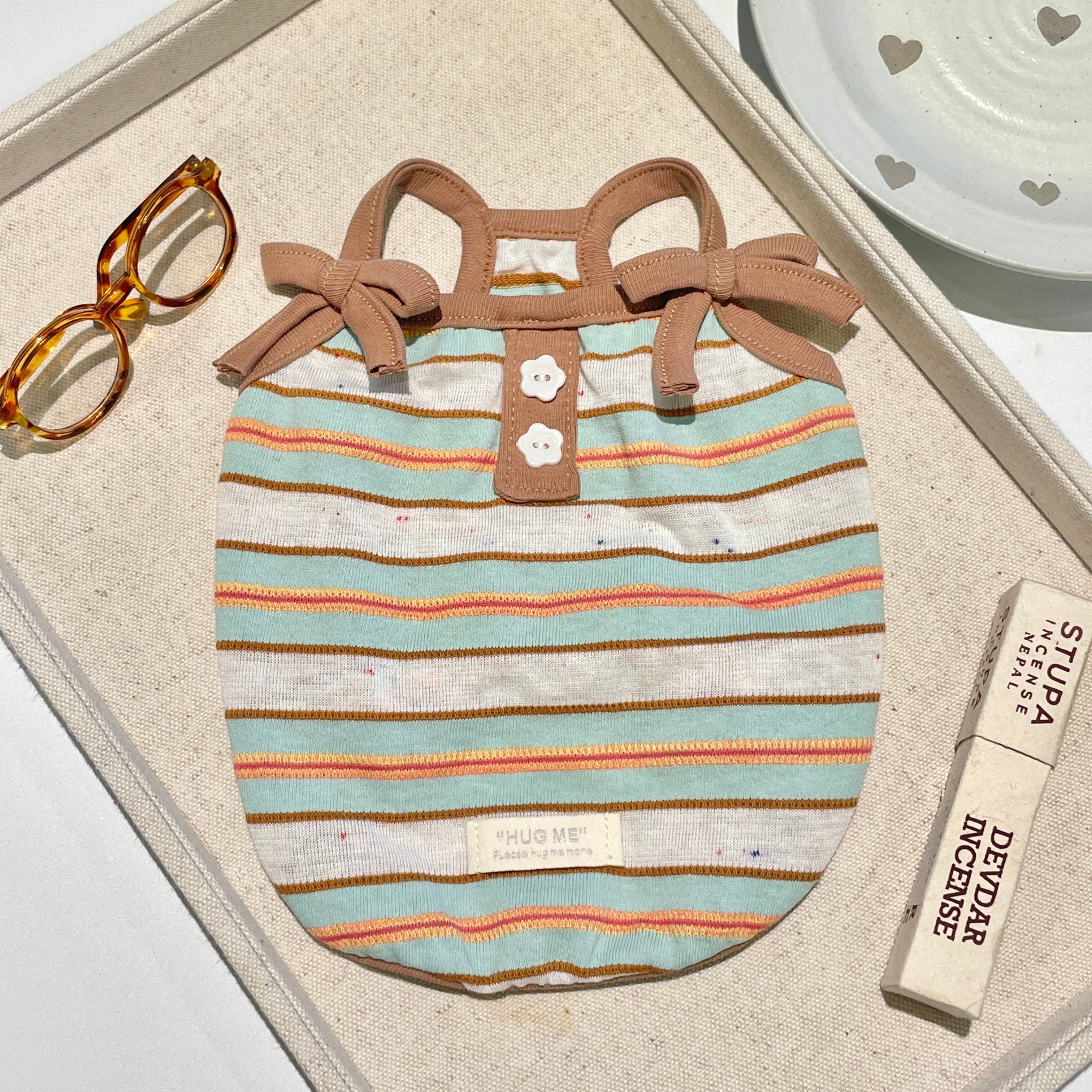 Striped Bowtie Shoulder Cat Vest – Summer Petwear NZ by CATATI SELECTED - M - Accessories - Catati