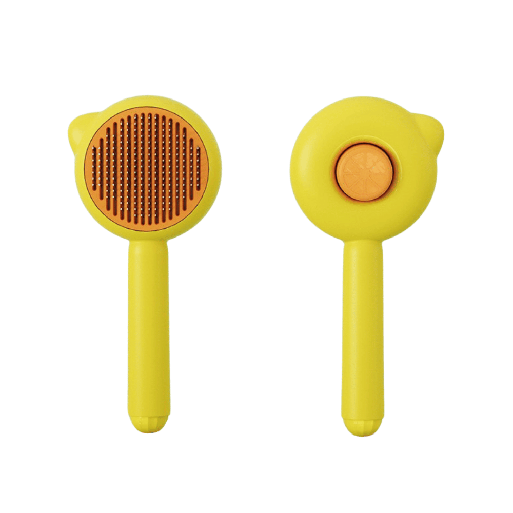 Cat Grooming Brush with Fur Remover by CATATI SELECTED - Yellow - Grooming - Catati