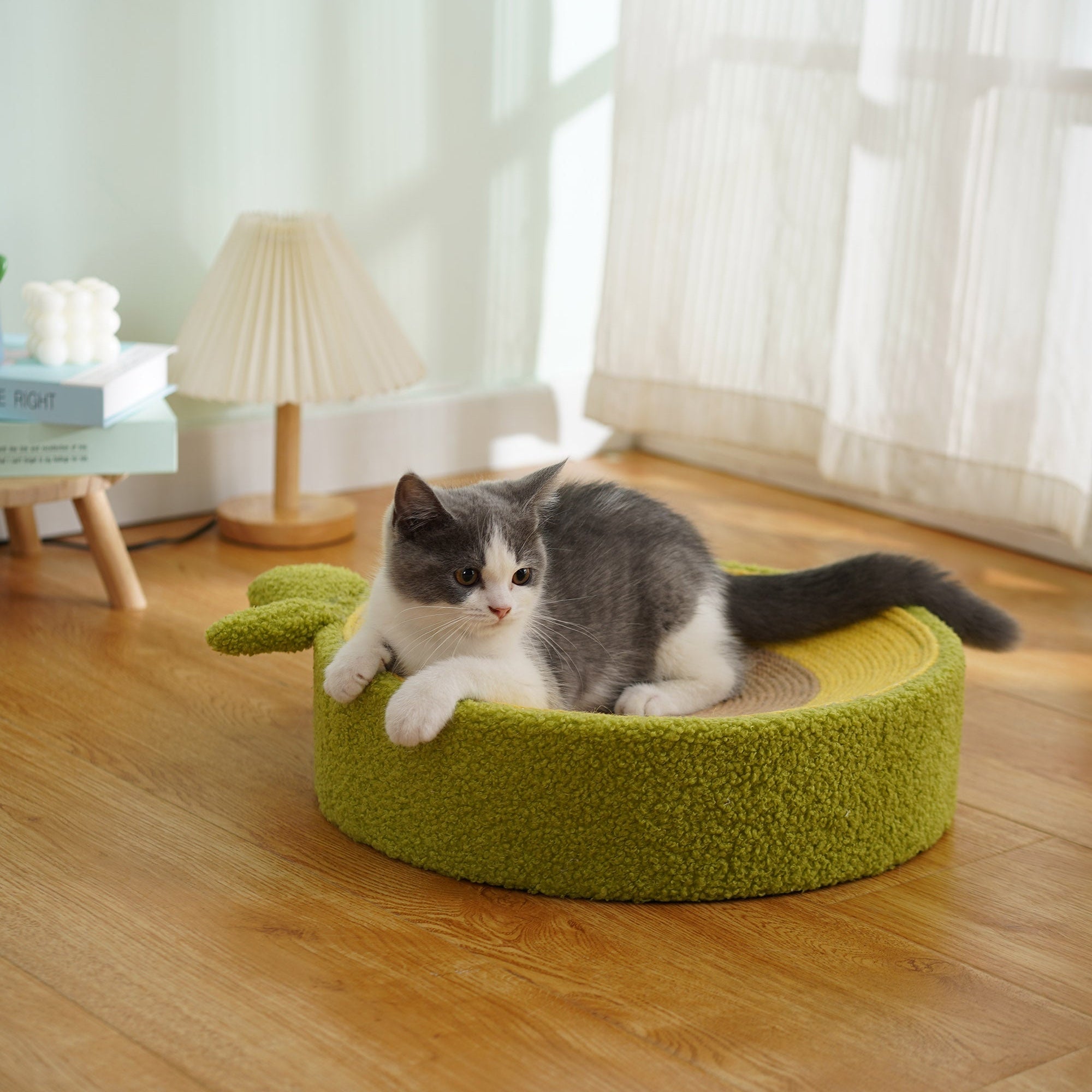 Avocado Cat Scratcher Bed – Plush Green Design with Natural Sisal by CATATI SELECTED - Default Title - Furniture - Catati