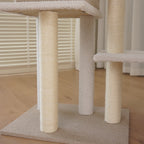Multi-Level Cat Tree NZ – 140cm Condo Tower with Scratching Posts