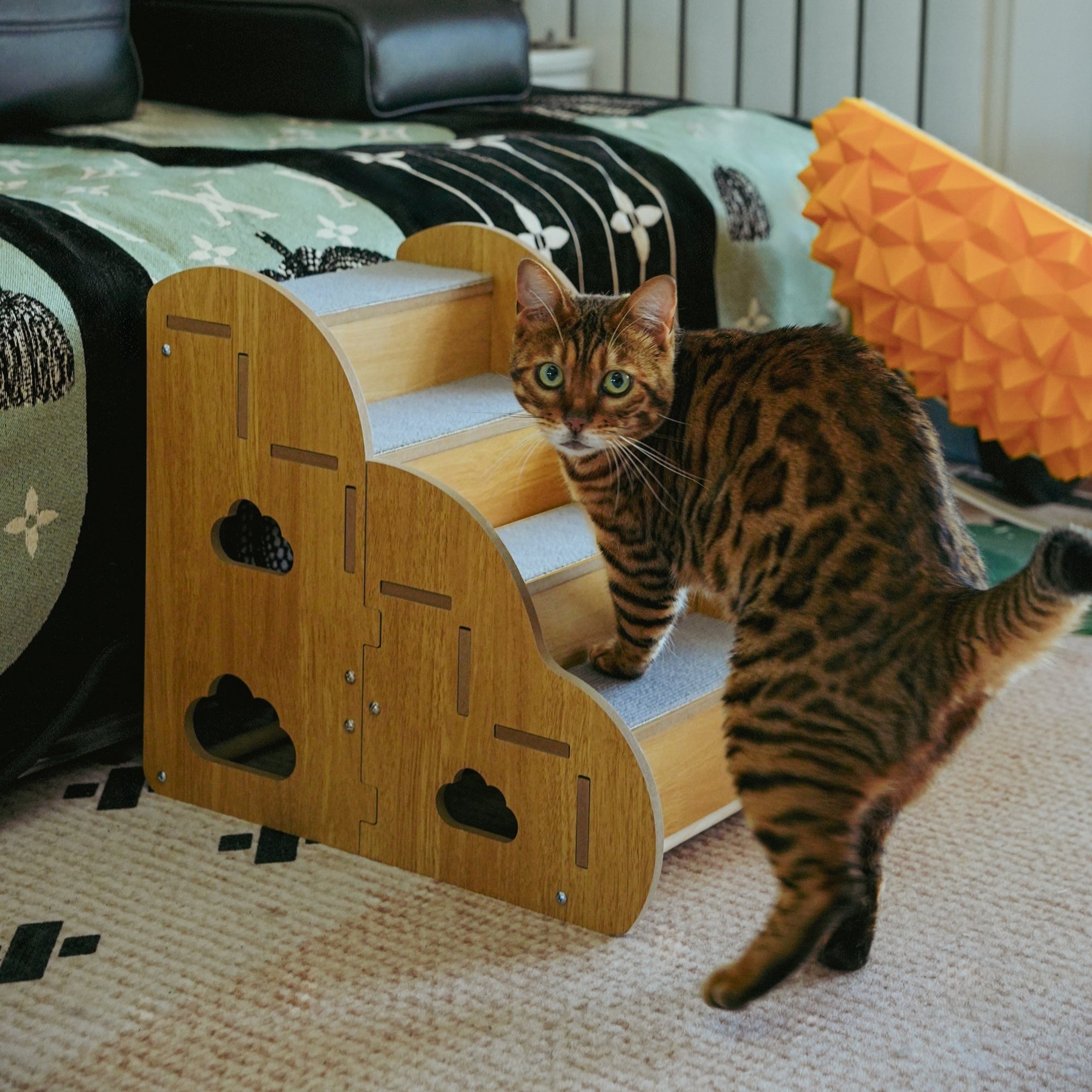 Wooden Cat Stairs – Safe & Stylish Step Support for Cats by CATATI SELECTED - Default Title - Furniture - Catati