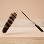 Telescopic Cat Teaser Wand with Faux Fox Fur Tail