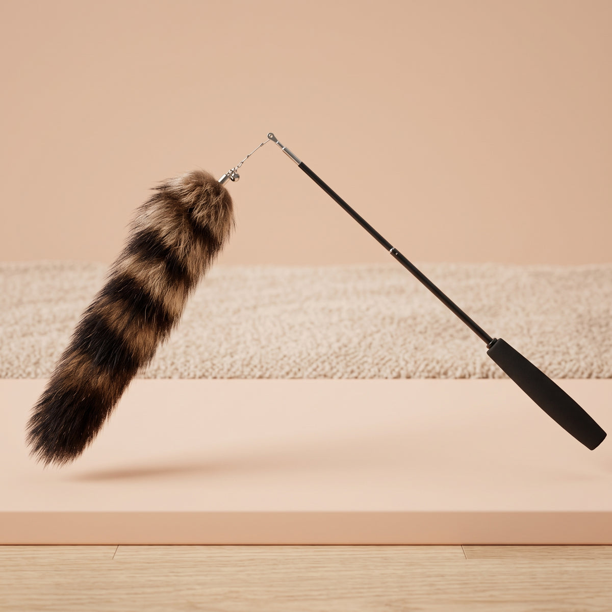 Telescopic Cat Teaser Wand with Faux Fox Fur Tail