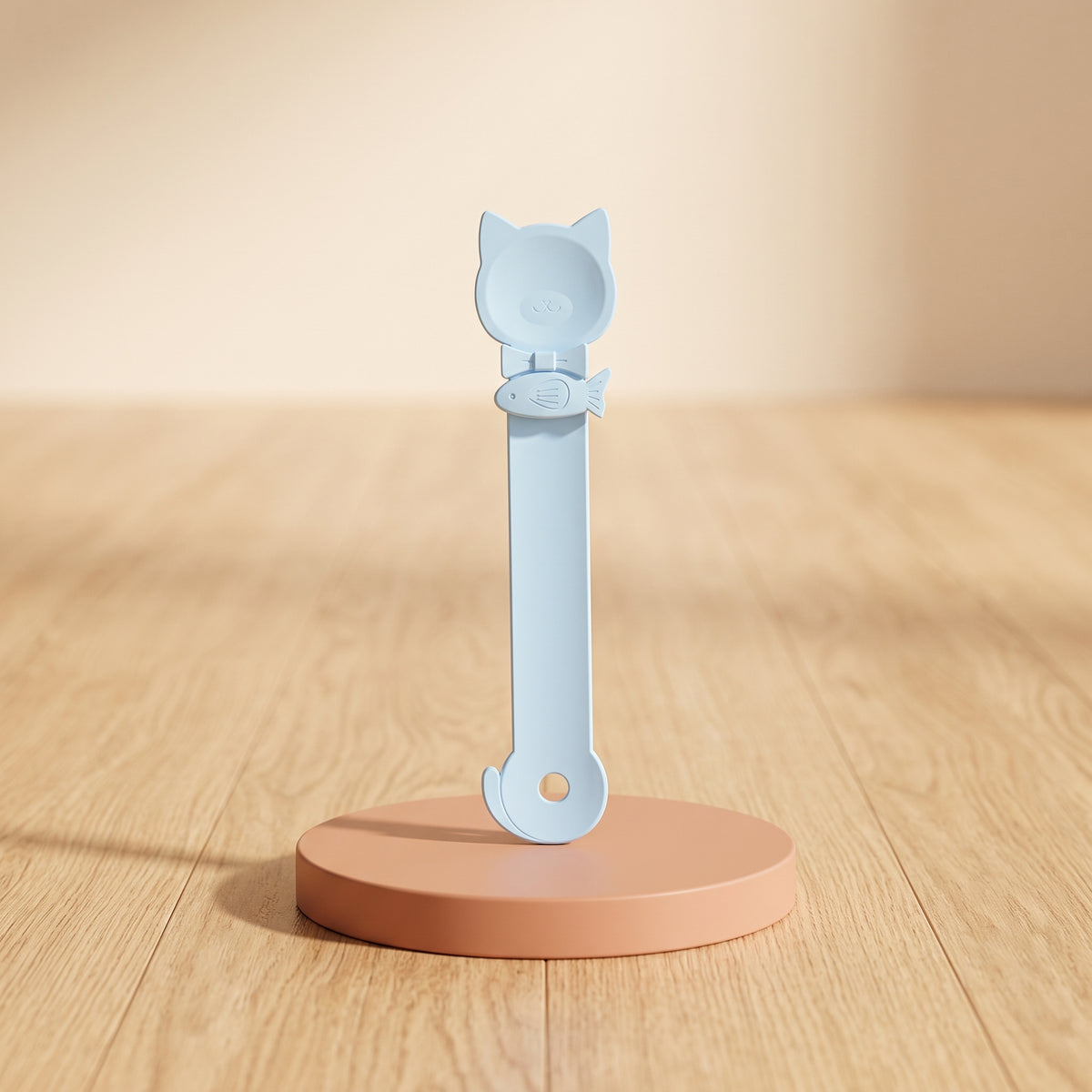Cat Strip Squeezer Feeding Spoon (Curvy Tail Kitty Edition) - Ergonomic Mess-Free Design