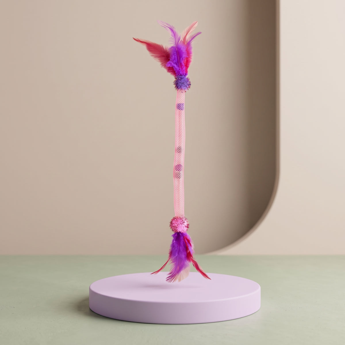 Elastic Feather Cat Teaser Toy – Bite-Resistant & Stretchable