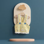 Gingham Frill Cat Dress – Yellow Dot Edition