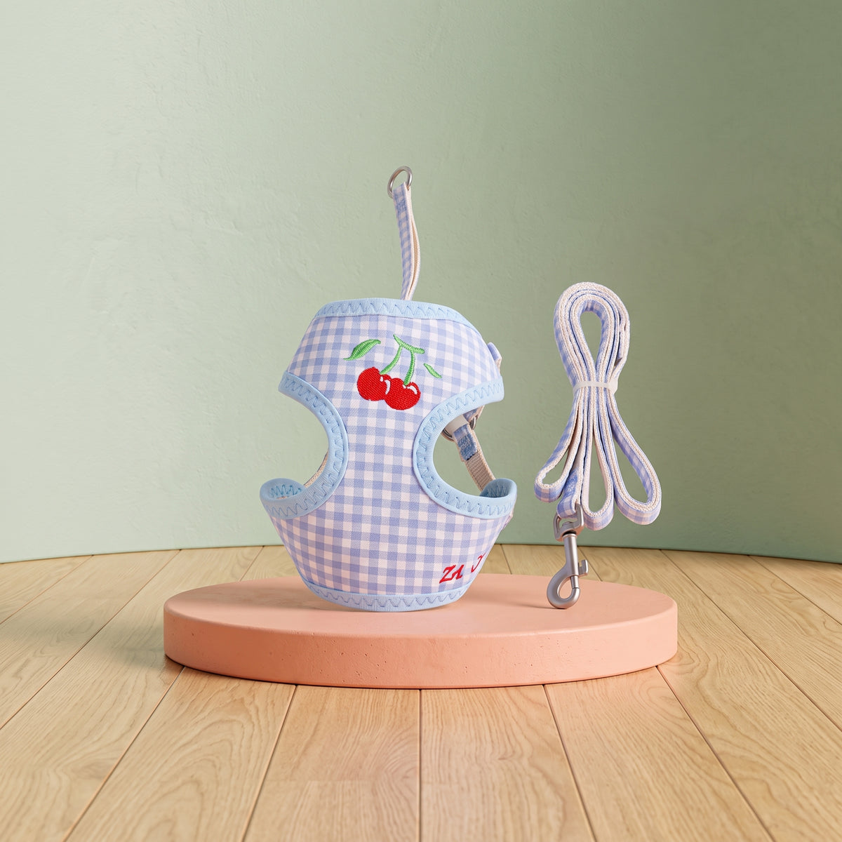 Gingham Cat Harness Set – Strawberry, Cherry, Pineapple