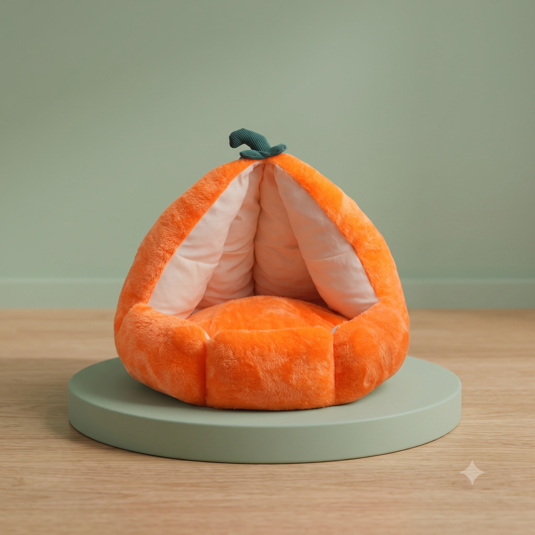 Pumpkin Cave Cat Bed - Ultra-Soft Plush Sanctuary
