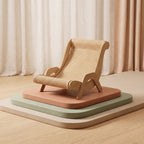 Ergonomic Cat Lounge Chair with Natural Finish