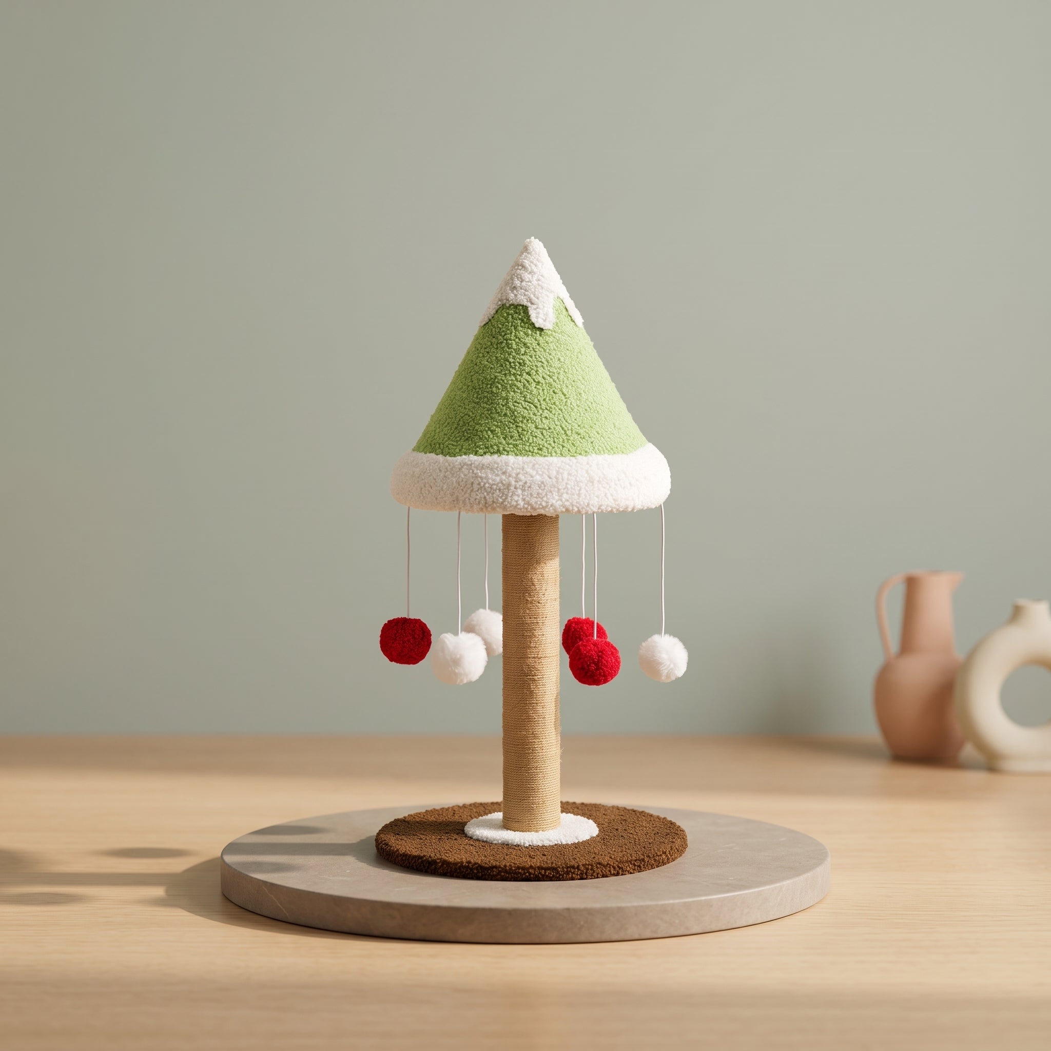 Cedar Cat Scratching Post - Sisal & Snow-Cap Design