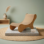 Curved Chaise Cat Scratcher - Premium MDF & Corrugated Cardboard