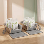 Multi-Cat Deluxe Hygiene Station – Steel Boxes, Mats & Litter