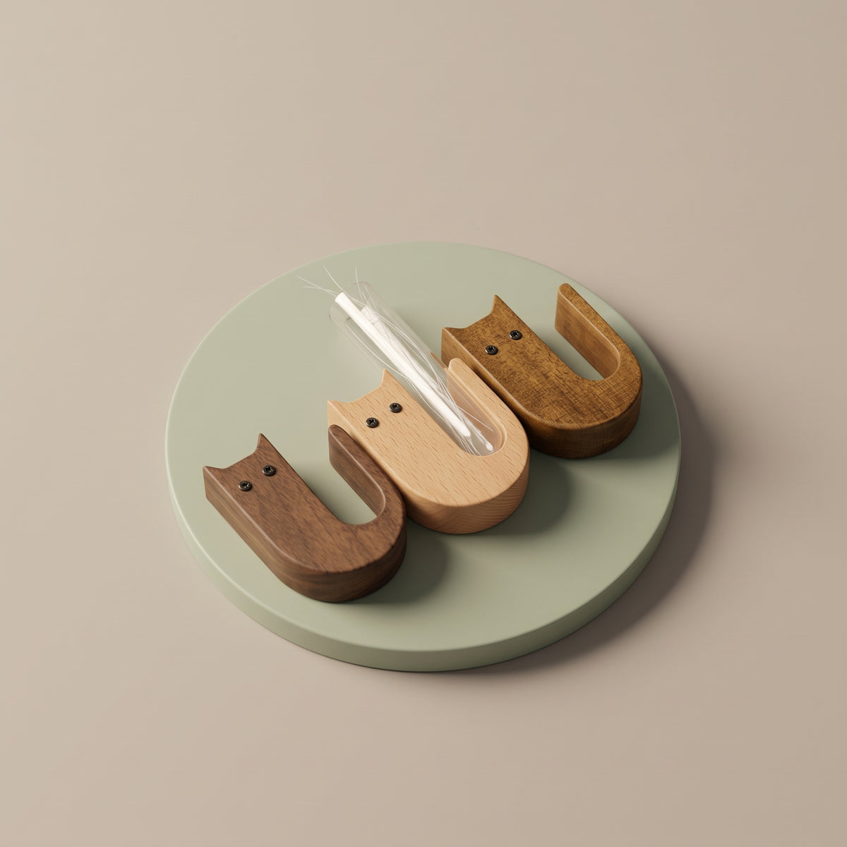 Cat Whisker Holder – Wooden Wall-Mount Keepsake Vase