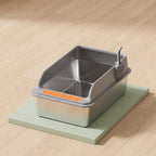 60cm Stainless Steel Cat Litter Box with Scoop – Open Top & Wide