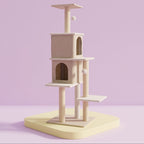 Multi-Level Cat Tree NZ – 140cm Condo Tower with Scratching Posts