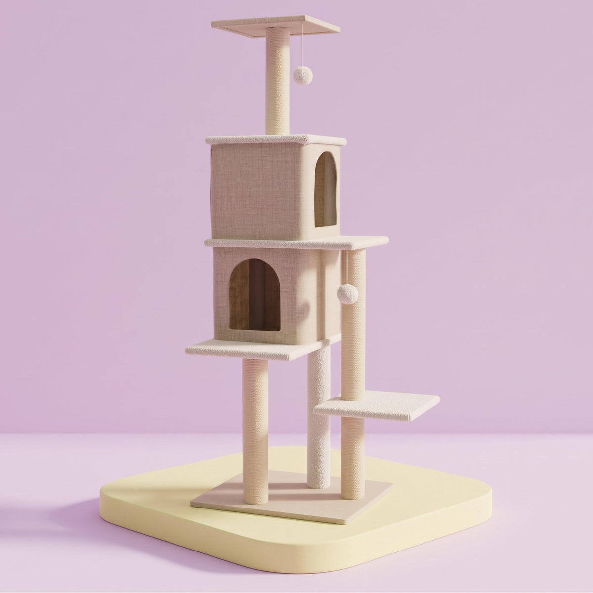 Multi-Level Cat Tree NZ – 140cm Condo Tower with Scratching Posts