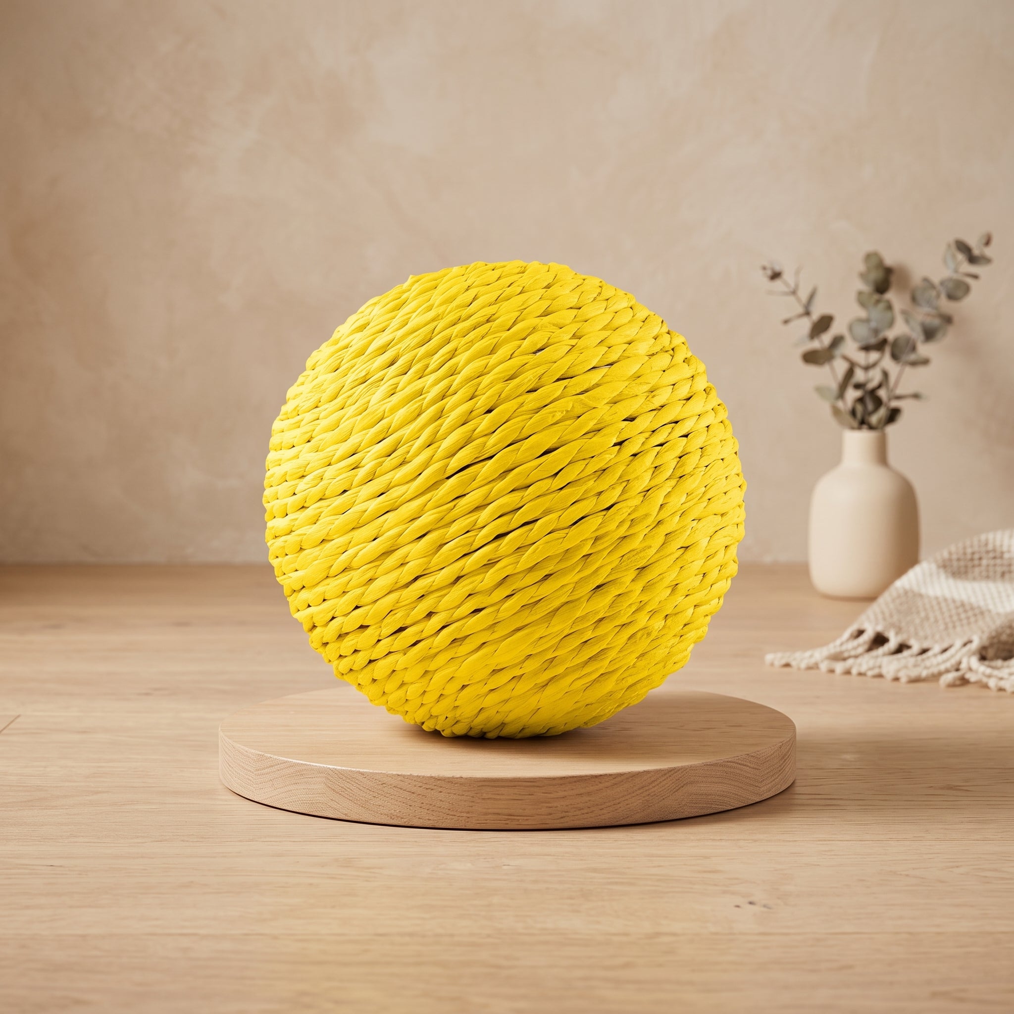 Sisal Rope Rolling Ball - Interactive Rattle Toy