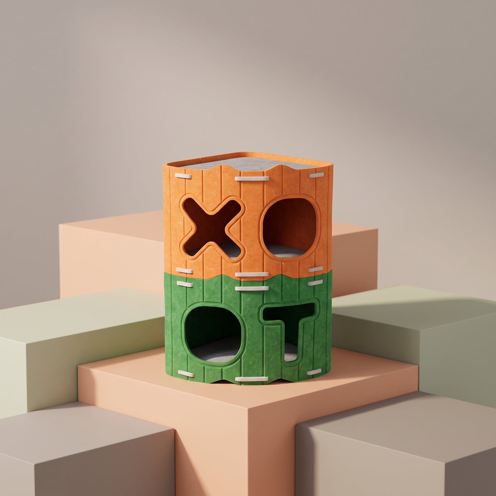 Stackable Felt Cat House - Modular Scratching Sanctuary