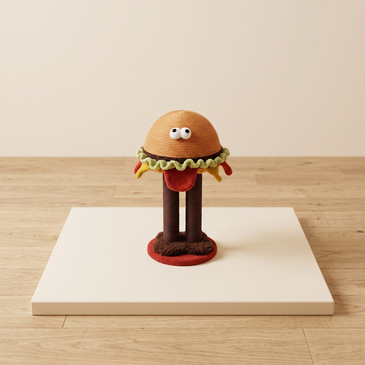 Hamburger Double-Post Cat Scratcher - Sisal & MDF Construction
