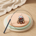 Owl Feather Teaser Wand – Interactive Cat Toy with Bell