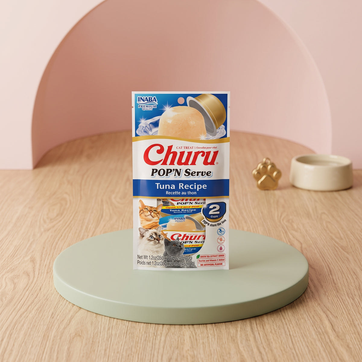 Churu Pop'n Serve Cat Treat – Tuna Recipe (2 Cups)