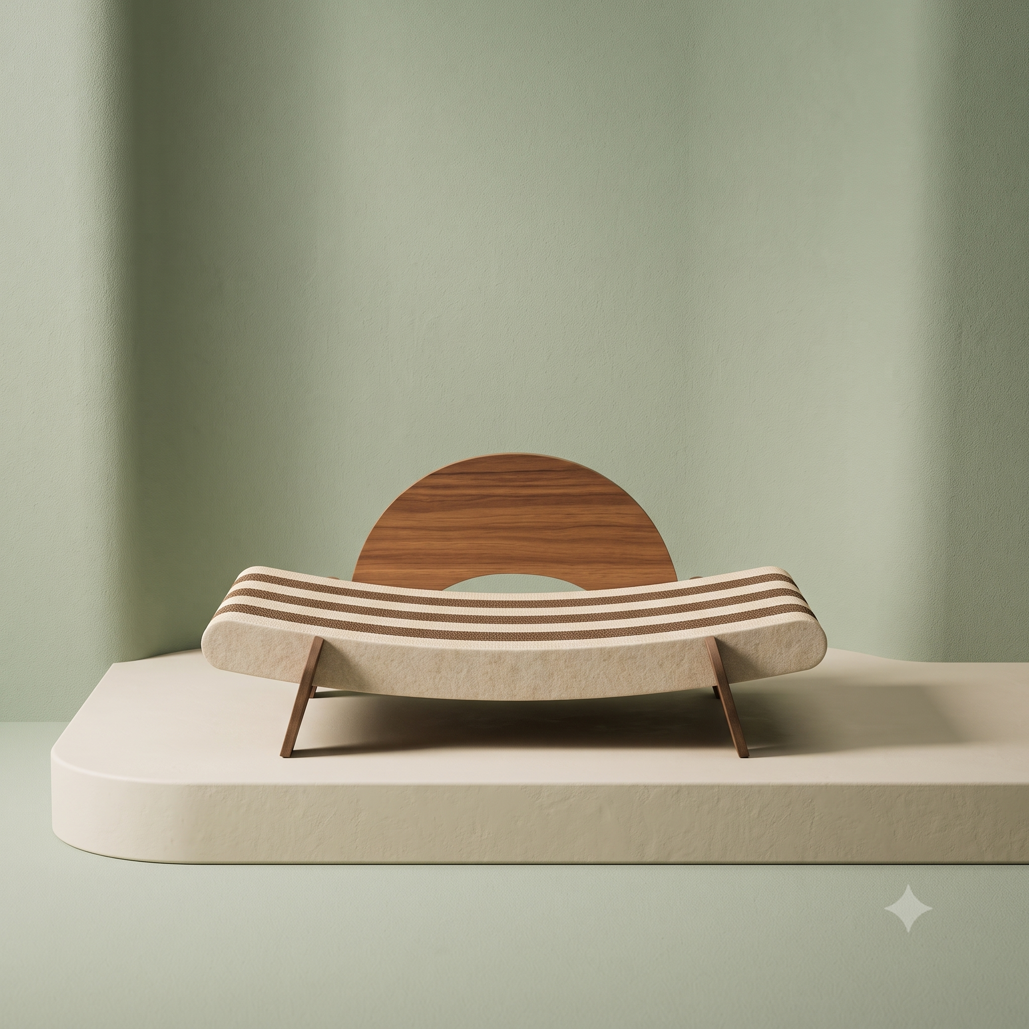 Wooden Design Curved Cat Lounge - High-Density Corrugated Scratcher