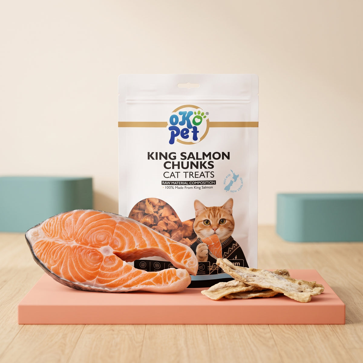 Freeze-Dried King Salmon Chunks for Cats – 100% NZ Salmon