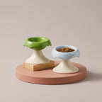 Elevated Donut Ceramic Cat Bowl