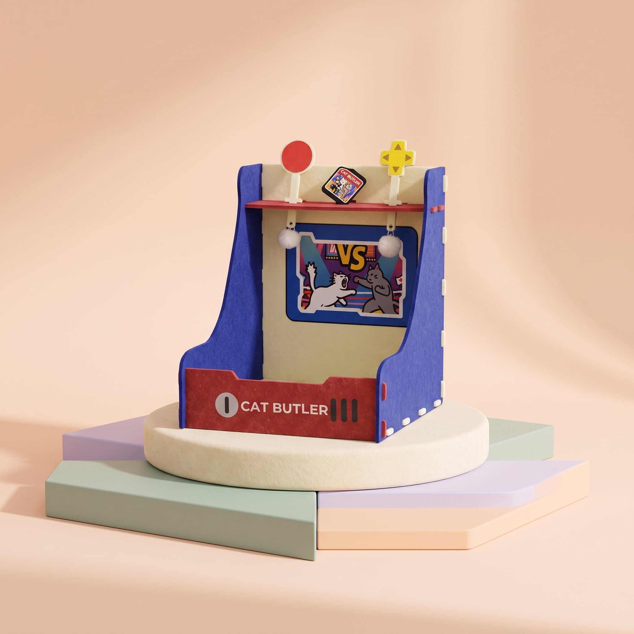 Arcade Game Console Cat Bed - Retro Felt Design