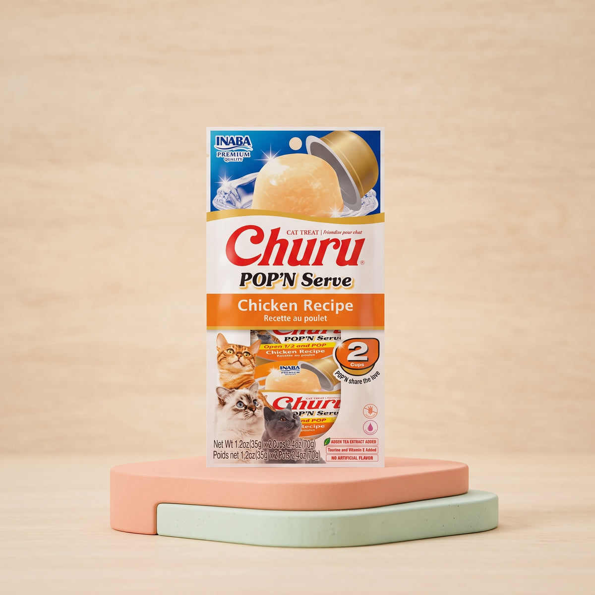 Churu Pop'n Serve Cat Treat – Chicken Recipe (2 Cups)
