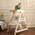 Natural Wood Cat Tower with Hammock & Climbing Net by CATATI SELECTED - Default Title - Furniture - Catati