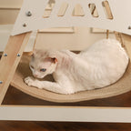 Natural Wood Cat Tower with Hammock & Climbing Net by CATATI SELECTED - Default Title - Furniture - Catati
