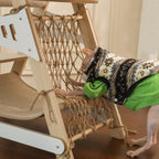 Natural Wood Cat Tower with Hammock & Climbing Net by CATATI SELECTED - Default Title - Furniture - Catati