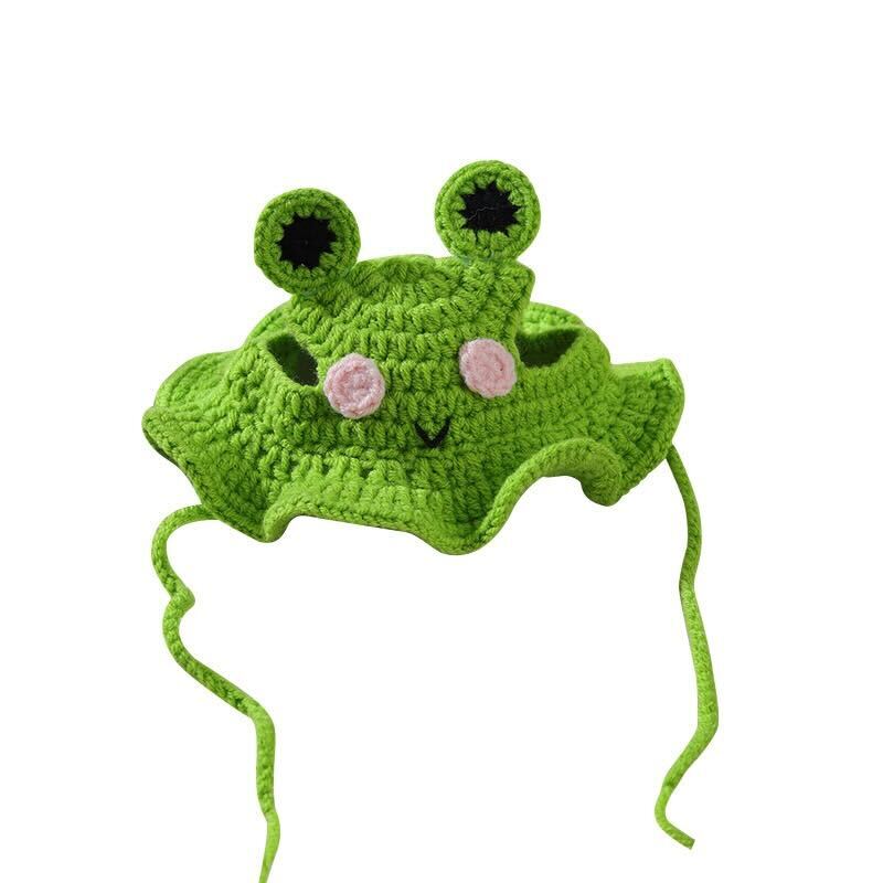 Hand-Knitted Crochet Cat Hat - Cute Artisan Pet Accessory