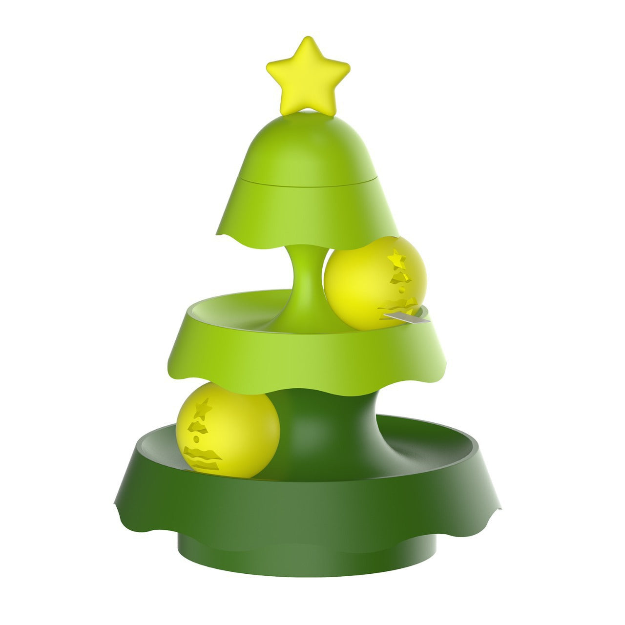 Christmas Tree Cat Track Toy – 3-Tier Ball Tower Enrichment