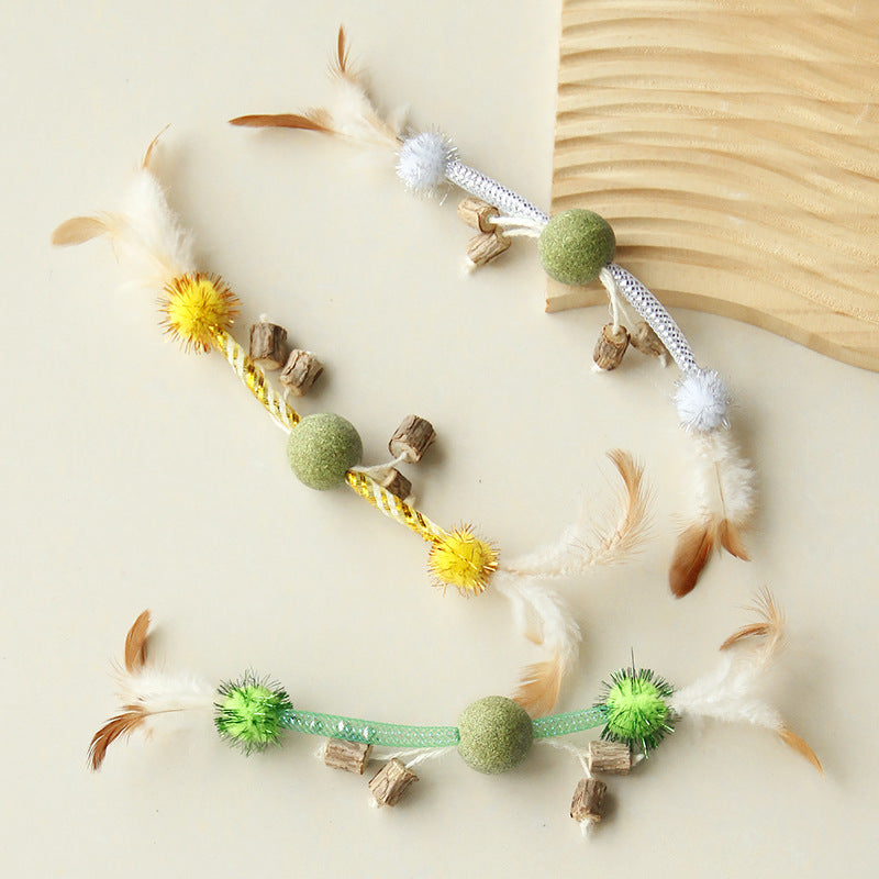 Feather Catnip Wand with Matatabi & Bell – Enrichment Toy