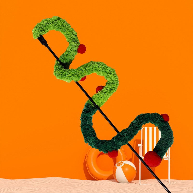 Christmas Tree Cat Teaser Wand – Festive Chase Toy for Playful Cats