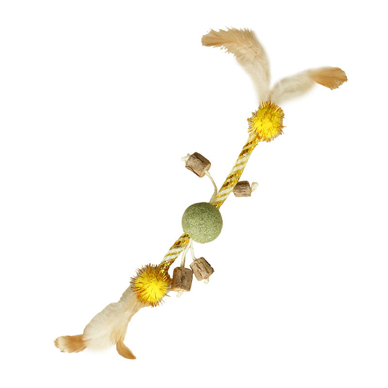 Feather Catnip Wand with Matatabi & Bell – Enrichment Toy
