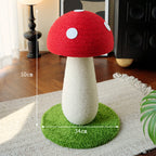 High Red Mushroom Cat Scratching Post – Compact & Cute