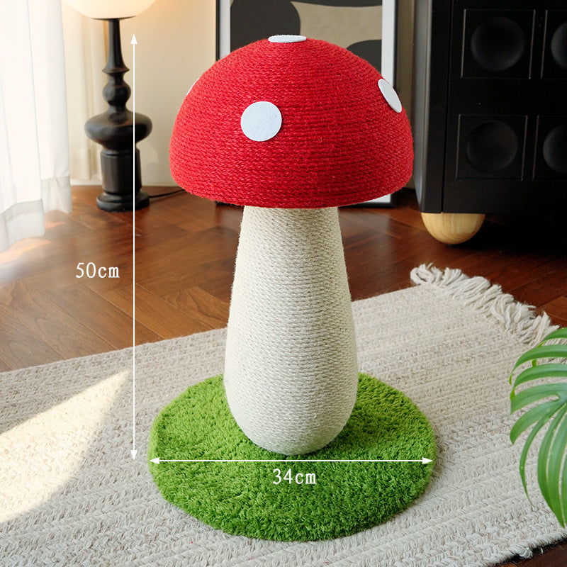 High Red Mushroom Cat Scratching Post – Compact & Cute