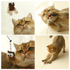 Owl Feather Teaser Wand – Interactive Cat Toy with Bell
