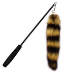Telescopic Cat Teaser Wand with Faux Fox Fur Tail
