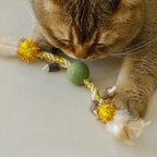 Feather Catnip Wand with Matatabi & Bell – Enrichment Toy