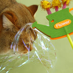 Flower Watering Can Cat Wand – Interactive Ribbon Teaser Toy