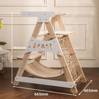 Natural Wood Cat Tower with Hammock & Climbing Net by CATATI SELECTED - Default Title - Furniture - Catati