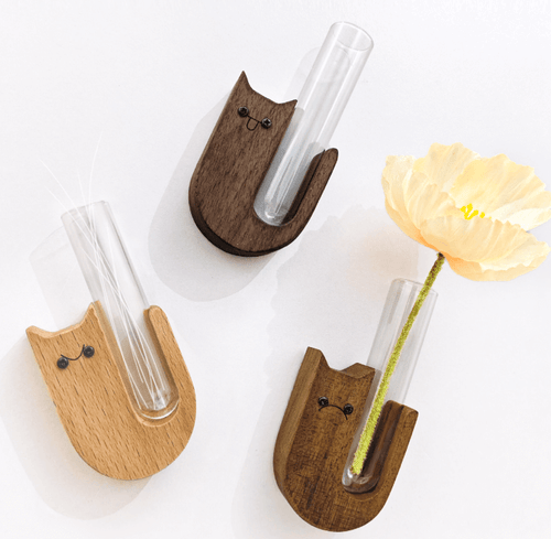 Cat Whisker Holder – Wooden Wall-Mount Keepsake Vase - Default Title - Other - Catati Cat Store