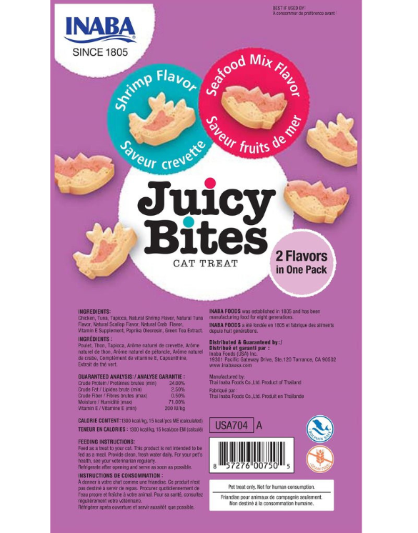 Inaba Juicy Bites – Shrimp & Seafood Mix Cat Treats (2 Flavors) by INABA - 33.9g - Food - Catati