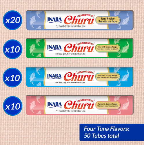 INABA Churu Tuna Variety 50-Pack – Creamy Lickable Cat Treats by INABA - Default Title - Food - Catati