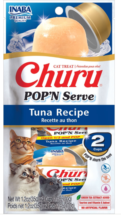 Churu Pop'n Serve Cat Treat – Tuna Recipe (2 Cups) by INABA - Default Title - Food - Catati
