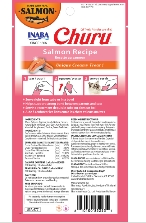 Churu Salmon Lickable Cat Treats – 4pk